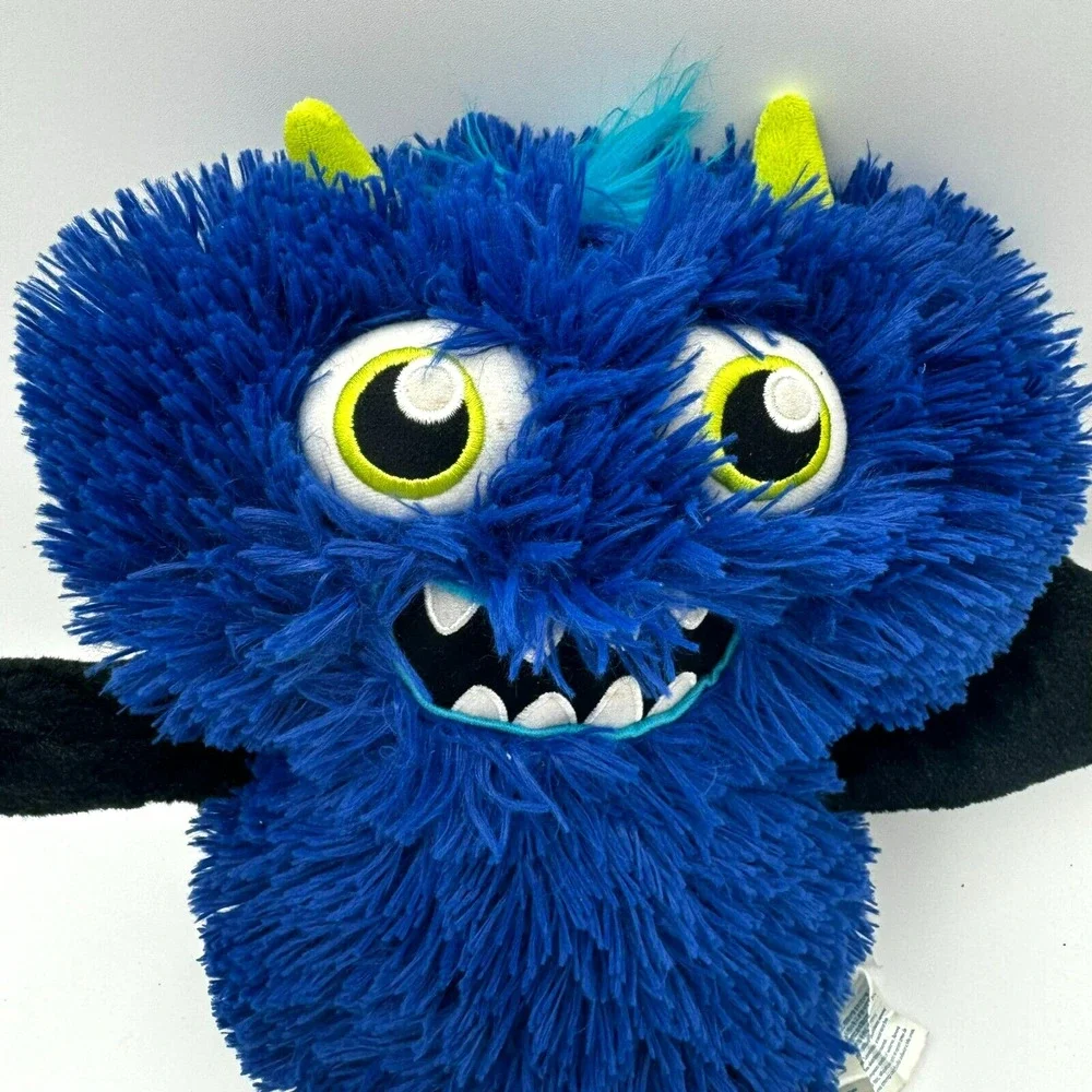 BUILD A BEAR Blue Furry Mixter Monster Plush‎ black arms striped legs Halloween